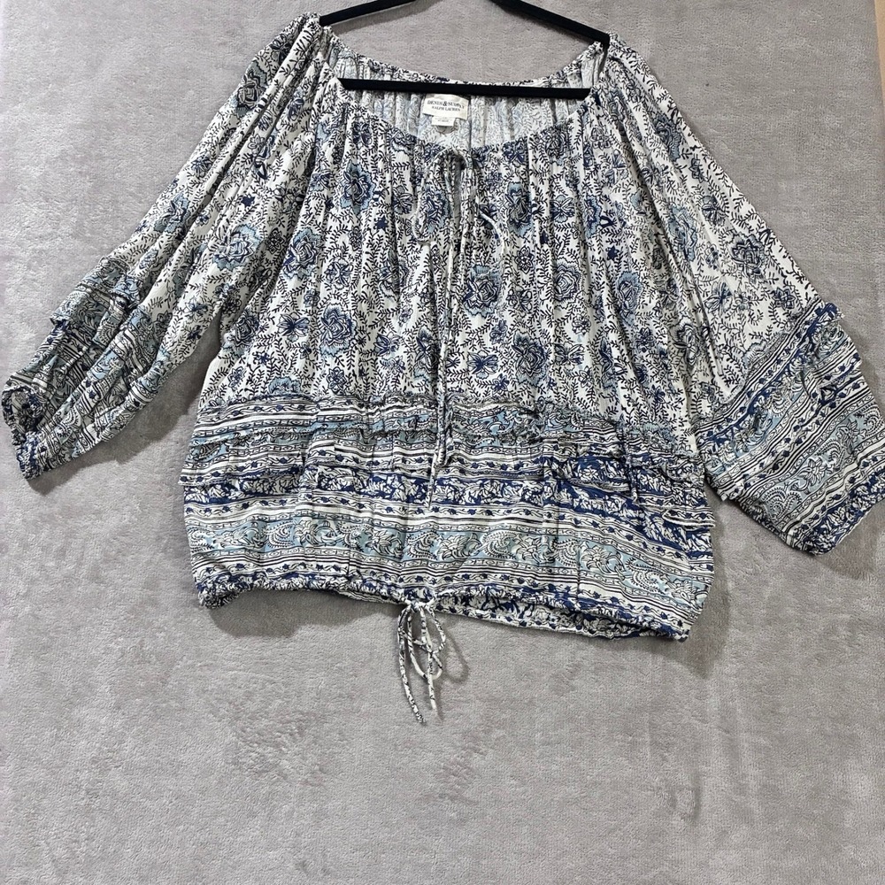 Denim & Supply Ralph Lauren Peasant Top Large Floral‎ Boho Hippie Indie Peasant